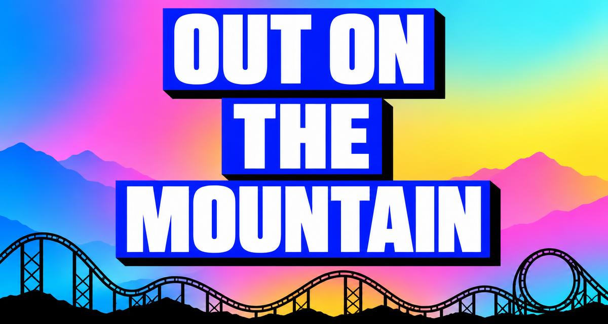 Out on the Mountain — colorful Queer Blvd poster graphic
